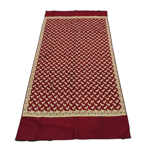 Tablecloth Runner Red & Gold Rectangle 35 X72 Handmade Event Wedding Celebration - Picture 1 of 8